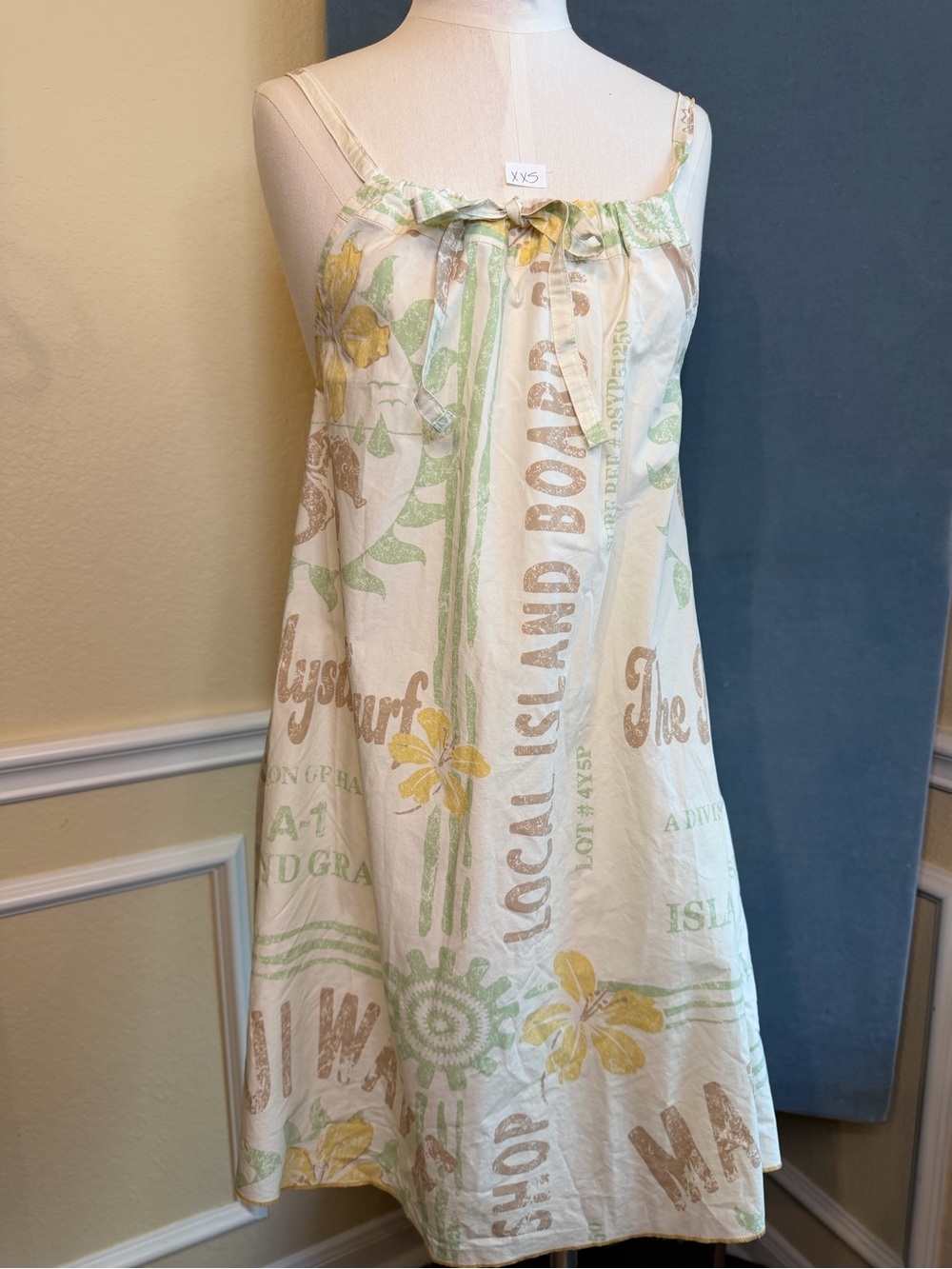 Urban Outfitters Sleeveless Beach Sundress/Cover-up Green & Yellow Print NWT